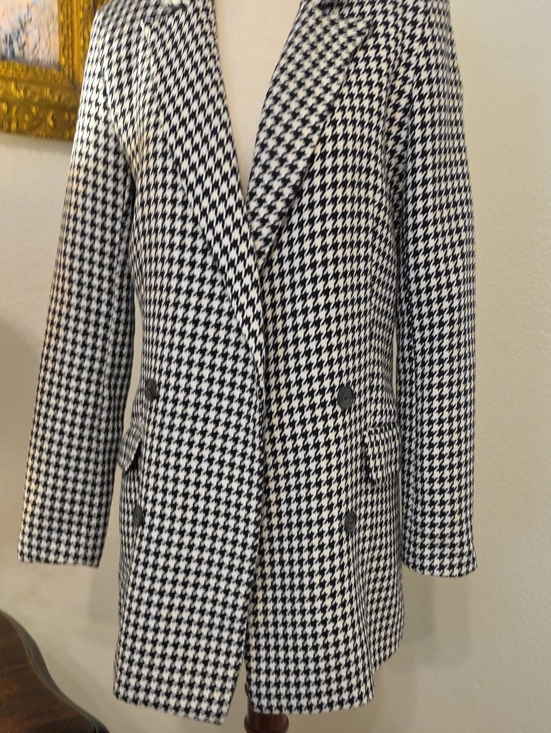 Rachel Zoe Jackets & Blazers - Rachel Zoe Black and White Houndstooth Open Front Blazer